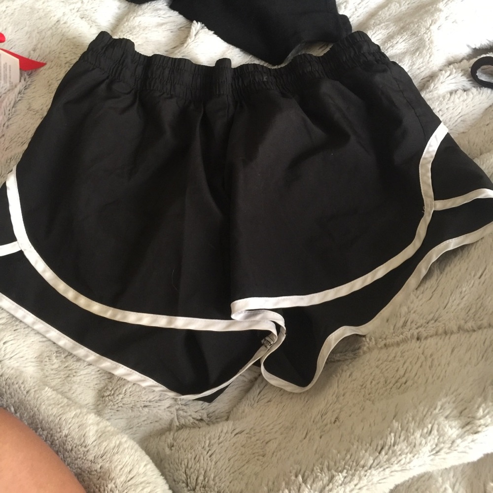 Black and white athletic shorts